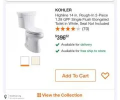 Brand new KOHLER highline 14 inch rough in toilet