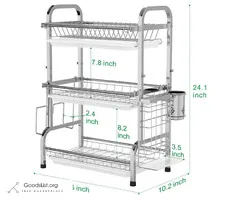 Warmfill 3 Tier Dish Drying Rack Utensil Holder Cutting Board Holder