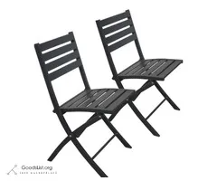 Outdoor Folding Metal Bistro Chairs (Set of 2)