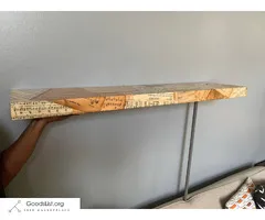 Decoupage floating wall shelf